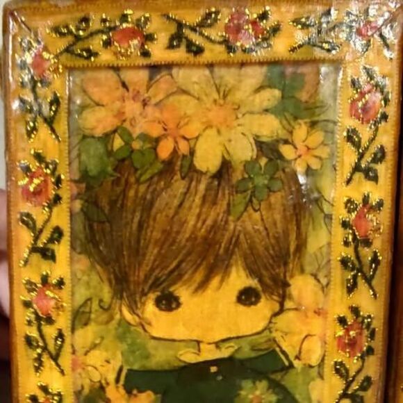 Vintage Girl Wall Hangings Plaques Made From 2x4's close Girl Pictures Lot Of 4 - Picture 5 of 7